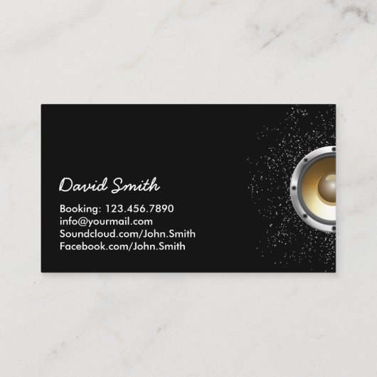 DJのクールな音波のDJ 名刺 (裏面)