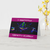 DJのスピンバースデーカードを見る カード (黄色い花)