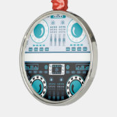 DJのターンテーブルのベクトル メタルオーナメント (左)