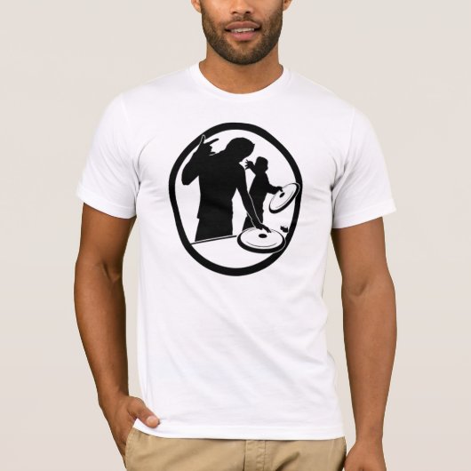 Djのターンテーブルのロゴ Tシャツ (正面)