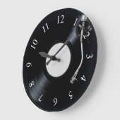 DJのターンテーブルの柱時計 ラージ壁時計 (傾斜)