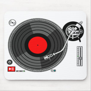 Djのターンテーブルの背景のマウスパッド マウスパッド