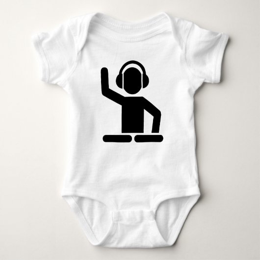 DJのターンテーブル ベビーボディスーツ (正面)