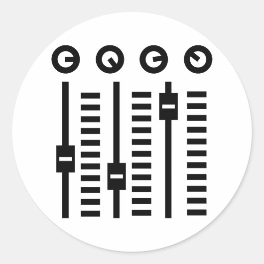 DJのターンテーブル ラウンドシール (正面)