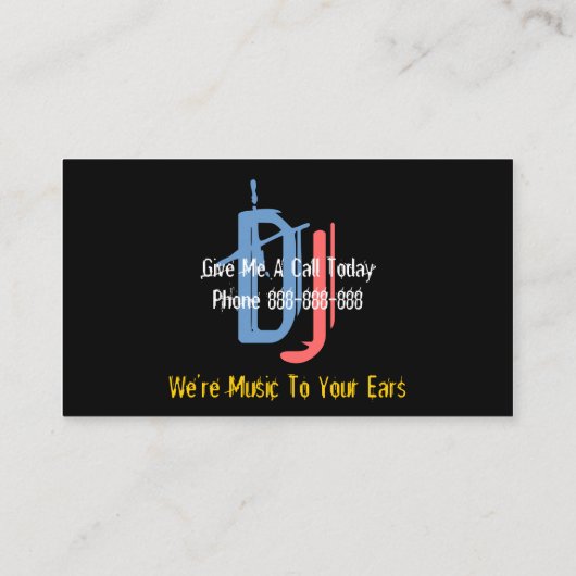 DJのディスクジョッキーの名刺 名刺 (裏面)
