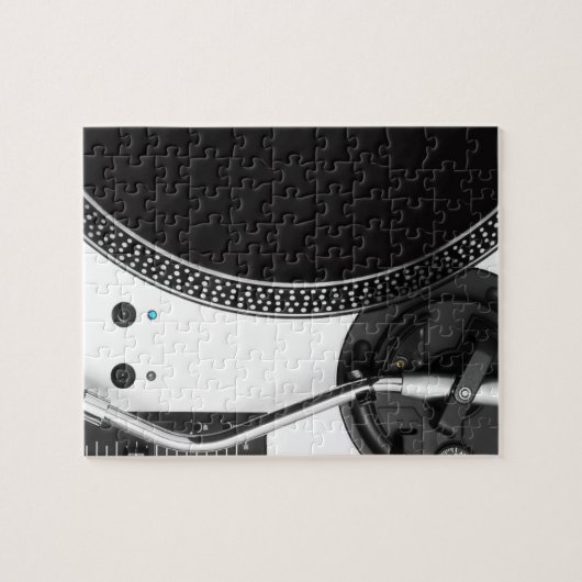 djのビニールのターンテーブルの終わりの上りのデザイン ジグソーパズル (横)