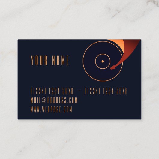 DJのビニールの一定のイラストレーションカバー 名刺 (裏面)