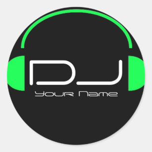 DJのヘッドホーンのステッカー ラウンドシール