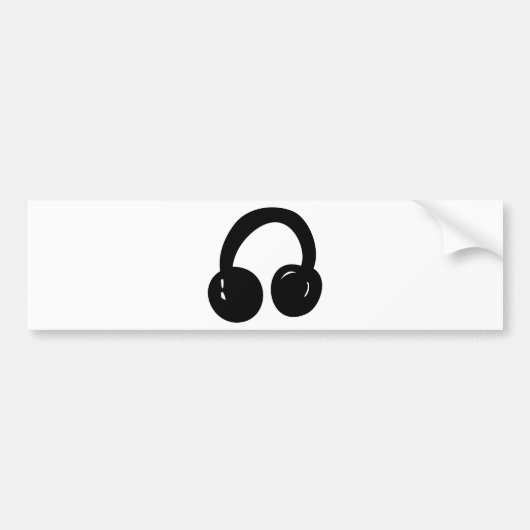 djのヘッドホーン バンパーステッカー (正面)