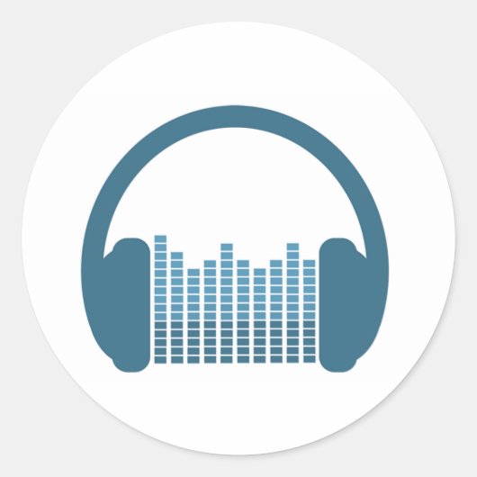 DJのヘッドホーン、DJのロゴ ラウンドシール (正面)