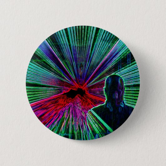 DJのボタン/バッジのレーザー 缶バッジ (正面)