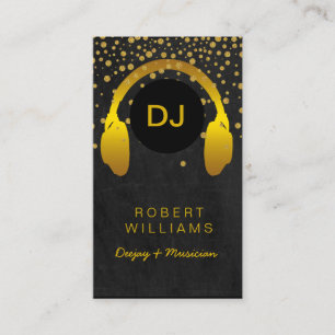 DJのミュージシャンの専門の音楽の先生のヘッドホーン 名刺