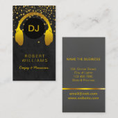DJのミュージシャンの専門の音楽の先生のヘッドホーン 名刺 (正面/裏面)