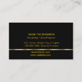 DJのミュージシャンの専門の音楽の先生の金ゴールドの黒 名刺 (裏面)