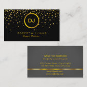 DJのミュージシャンの専門の音楽の先生の金ゴールドの黒 名刺 (正面/裏面)