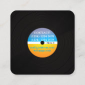 DJのミュージシャンの生産のレトロの専門カバー スクエア名刺 (裏面)