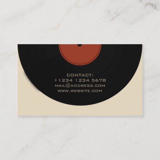 DJのレコードのプレートカバー 名刺 (裏面)