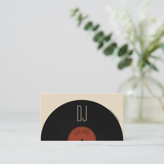 DJのレコードのプレートカバー 名刺 (スタンド正面)