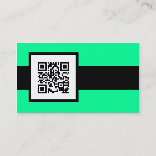 DJのロゴの印カバー黒の鮮やかなミント 名刺 (裏面)