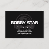 DJのロゴの名刺を爆発する専門の火 名刺 (裏面)