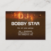 DJのロゴの名刺を爆発するProffesionalの金ゴールド 名刺 (裏面)