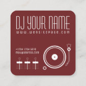 DJの一定の音楽的なテンプレートカバー スクエア名刺 (裏面)