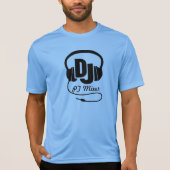 DJの一流のヘッドホーンの黒の明るく写実的なTシャツ Tシャツ (正面)