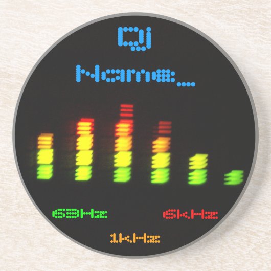 Djの個人的な平衡装置のバーEQ -あなたの名前を加えて下さい コースター (正面)
