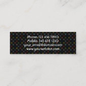 DJの光っているパステル調の星 スキニー名刺 (裏面)