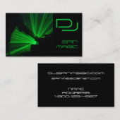 DJの名刺の黒の緑 名刺 (正面/裏面)