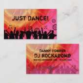 Djの名刺音楽赤いピンクのレトロのダンス2 名刺 (正面/裏面)