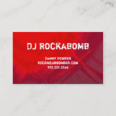 Djの名刺音楽赤いレトロのダンス2 名刺 (裏面)
