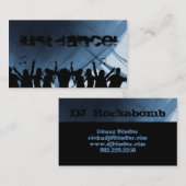 Djの名刺音楽青いレトロのダンス2 名刺 (正面/裏面)