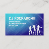 Djの名刺音楽青いレトロのダンス 名刺 (裏面)