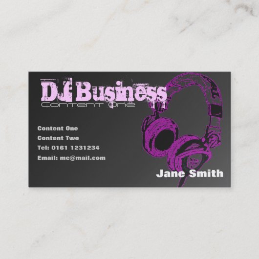 DJの名刺[ピンクカスタマイズ可能な] - 名刺 (正面)