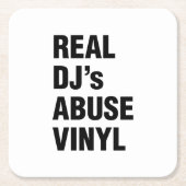 DJの実在ABUSE VINYL スクエアペーパーコースター (正面)