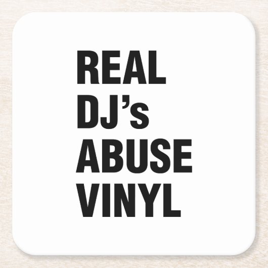 DJの実在ABUSE VINYL スクエアペーパーコースター (正面)