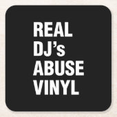 DJの実在ABUSE VINYL スクエアペーパーコースター (正面)