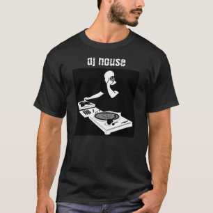 DJの家(黒で白い) Tシャツ
