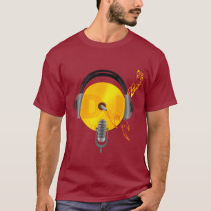 DJの金ゴールドディスクビニール音楽混合のDJのミュージシャン Tシャツ