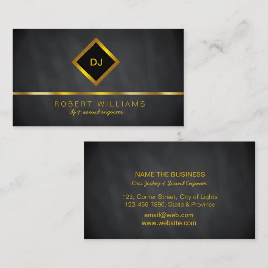 DJのDJのプロフェッショナルのばら色の金ゴールドののど音楽 名刺 (正面/裏面)