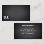 DJのDJの専門のはっきりしたな文字のカッコいいの黒のモダン 名刺 (正面/裏面)