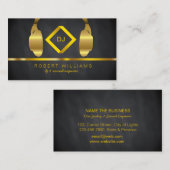 DJのDJの専門のヘッドホーンの金ゴールドののど音楽 名刺 (正面/裏面)