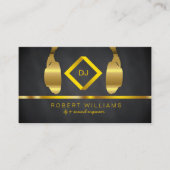 DJのDJの専門のヘッドホーンの金ゴールドののど音楽 名刺 (正面)