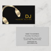DJのDJの専門のヘッドホーンの金ゴールドののど音楽 名刺 (正面/裏面)