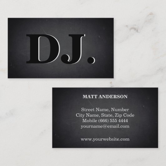 DJはっきりしたクール文字モダン 名刺 (正面/裏面)