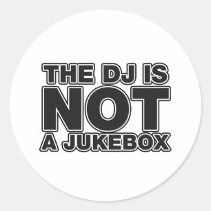 DJはジュークボックス-ディスクジョッキー音楽ビニールではないです ラウンドシール