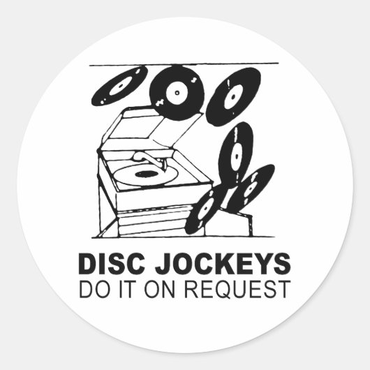 djはリクエスト通りにやる ラウンドシール (正面)