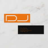 DJは巨大に立てますロゴのスタイルのオレンジを付けます スキニー名刺 (正面/裏面)
