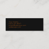 DJは巨大に立てますロゴのスタイルのオレンジを付けます スキニー名刺 (裏面)